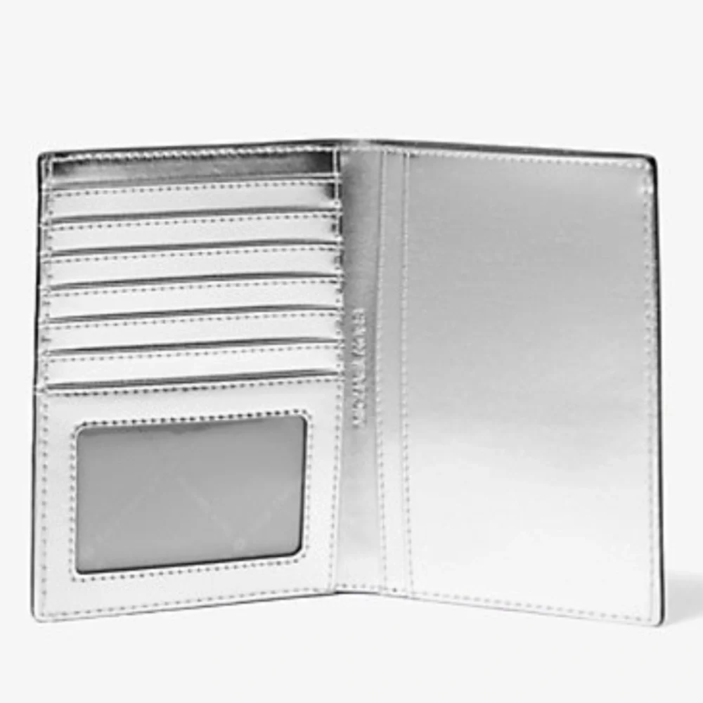 Michael Kors Jet Set Travel Md Embellished Signature Logo Passport Case Optic Wh
